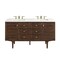 James Martin Vanities Amberly 60in Double Vanity, Mid-Century Walnut w/ 3 CM White Zeus Top 670-V60D-WLT-3WZ - alternate 1